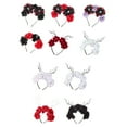 thumbnail image 3 of Skull Headband Halloween Tiaras And Crowns Goth Flower Headband Day of The Dead Headband Rose Flower Crowns Hairband, 3 of 3