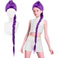 thumbnail image 1 of wonima44 47 Inches Long Purple Braided Wig for Girls Natural Looking Hair Anime Costume Wig for Stage Party Halloween Costume Cosplay (Purple, 120cm, All-in-one Lace Front), 1 of 1