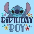 thumbnail image 2 of Men's Lilo & Stitch Floral Birthday Boy Graphic Tee Light Blue Large, 2 of 4