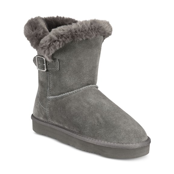Style & Co. Womens Tiny 2 Suede Faux Fur Lined Winter Boots Gray 5 Medium (B,M)