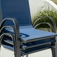 thumbnail image 3 of Nuu Garden Patio Chairs Set of 4, Outdoor Stackable Dining Chairs for All Weather, Breathable Textilene Outdoor Chair Set with Armrests for Backyard Porch Poolside Garden, Blue and Black, 3 of 10