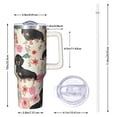 thumbnail image 2 of OBREWU Dachshund and Flower Tumbler with Handle and Lid,Dachshund and Flower 40oz Double Wall Vacuum Insulated Tumbler,Cups Gift for Women and Men, 2 of 7