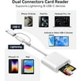 thumbnail image 2 of 2 In 1 SD and TF Card Reader for iPhone iPad, Dual Connector (Lightning & USB C) Micro SD Memory Card Adapter Portable Trail Camera Viewer, No Driver Needed, Plug and Play, 2 of 7