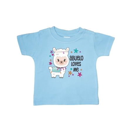 

Inktastic Abuelo Loves Me- cute and happy llama Gift Baby Boy or Baby Girl T-Shirt
