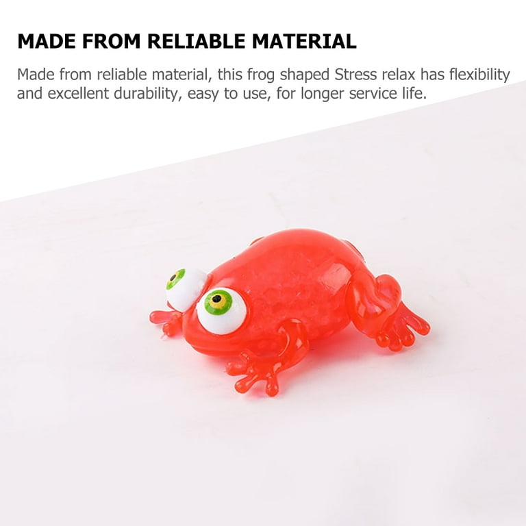 4 Pcs Pinch Toys Frog Shaped Stress Birthday Goodie Bag Fillers Small Child Office, Size: 9.5x7.5cm, Other