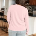 thumbnail image 5 of Oversized Comfort Tshirt for Women Relaxed Fit Long Sleeve Crew Neck Soft Fabric Everyday Basic Top with Cuffed Hem, 5 of 7