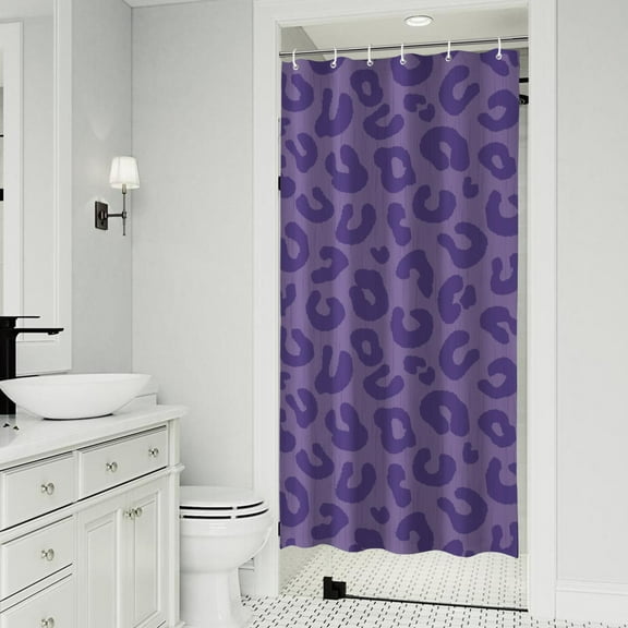 Purple Leopard Print Shower Curtain 36"x72" ,Bathroom Decorative Shower Curtains Set with 12 Hooks,Modern Waterproof Washable Shower Curtain