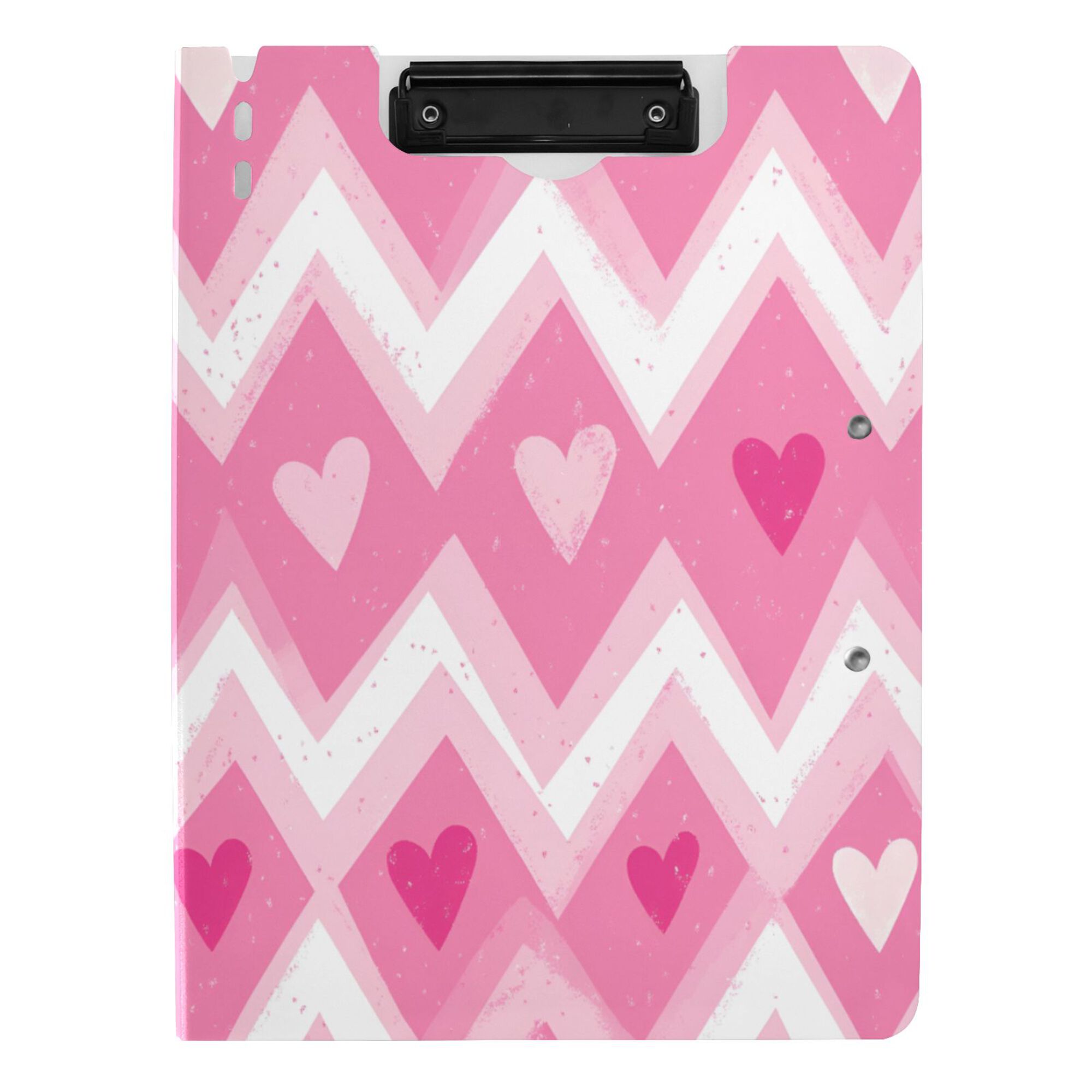 FORMRS A4 Clipboard Folder with Pen Holder Horizontal Foldable School Office Binder, Heart Geometric