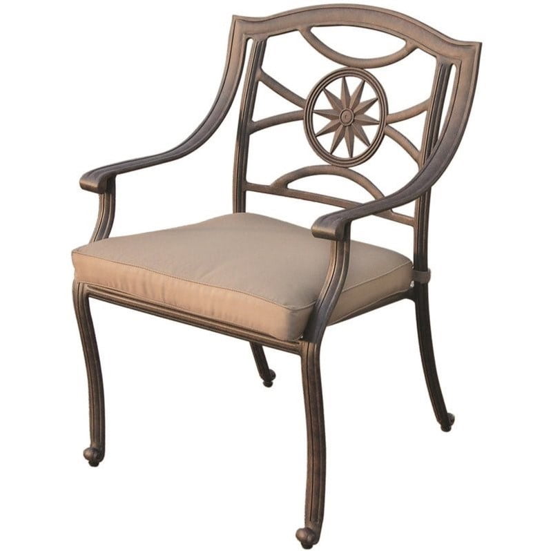 Darlee Ten Star Patio Dining Chair In, Antique Bronze Dining Chairs