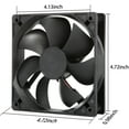 thumbnail image 6 of Strong Quiet 12025 Fan 120x120x25mm 12cm 120mm Computer Case Fan DC 12V Cooling Fan for Computer case 2Pin 2 Wire 1600RPM 2 Pack, 6 of 6