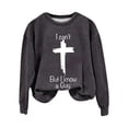 thumbnail image 2 of Baqcunre Long Sleeve T Shirt Women's Casual I Can'T But I Know A Guy Printed Long Sleeve Sweatshirt Fun Sweatshirt Shirt Crewneck Sweatshirts Plus Size Tops Grey L, 2 of 5