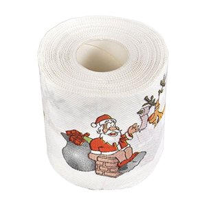 LEEYNEERHoliday Toilet Paper Soft Double-Ply Funny Santa Christmas Design Bathroom Tissue Roll Ideal for Festive Holiday Decorations Humorous to Gift Bags Family Gatherings and Bathroom D