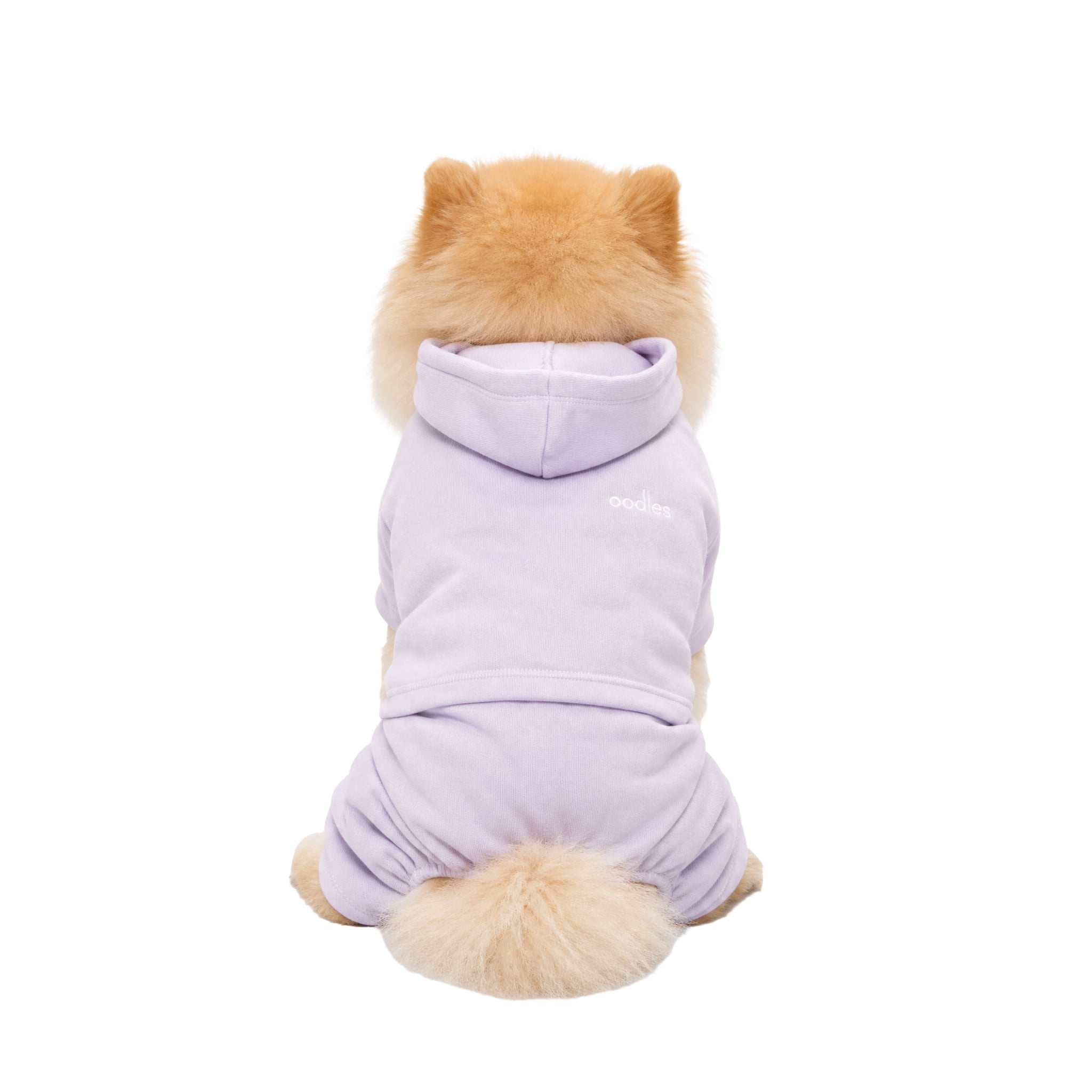 Oodles Hooded Fall One Piece Dog Workout Suit, Purple, Small