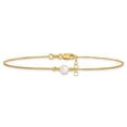 thumbnail image 3 of Auriga Fine Jewelry 925 Sterling Silver Gold-tone FWC Pearl 9in. Plus 1in. ext. Anklet for Women, 3 of 6