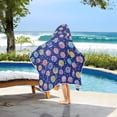thumbnail image 3 of Yayeee Kids Hooded Towel with Hand Pockets Beach Soft Absorbent Bath Wrap 50 x 23.5 inch, Blue Colorful Candies, 3 of 5