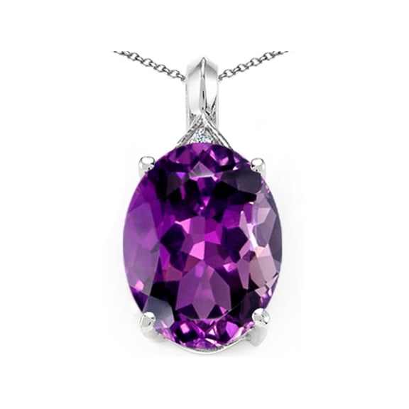 Tommaso Design� Genuine Oval Amethyst Pendant Necklace