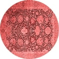 thumbnail image 1 of Ahgly Company Indoor Round Oriental Red Industrial Area Rugs, 7' Round, 1 of 4
