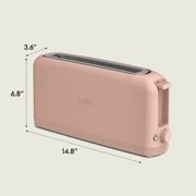bella 2-Slice Slim Toaster with Extra Long Slot, 6 Setting Shade Control with Reheat & Cancel Buttons, Blossom