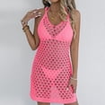 thumbnail image 2 of SELONE Women Cover ups for Swimwear Dresses Sleeveless Cutout Bathing Suit V Neck Split Mid Outerwear Hot Pink M, 2 of 7