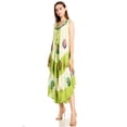 thumbnail image 3 of Sakkas Butterfly Tie Dye Tank Sheath Caftan Mid Length Dress - Green - One Size, 3 of 5