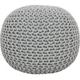 thumbnail image 3 of · REDEARTH · Round Boho Pouf Ottoman -Cable Knitted Cord Boho Pouffe, Stuffed Poof Accent Beanbag Chair Footrest for Living Room, Bedroom, Nursery, Covered Patio, Study Nook (19.5"x19.5" x14") - Gray, 3 of 11