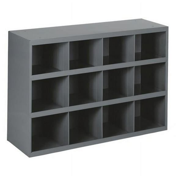 Durham 330-95 23.88 x 33.75 x 12 in. Prime Cold Rolled Steel 12 Opening Bin with Slope Self Design, Gray