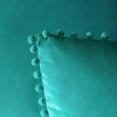 thumbnail image 4 of Ashler Decorative Soft Velvet Throw Pillow Cushion Covers with Pom Poms Particles Solid for Couch Bedroom Car, Turquoise, 26 X 26 ,Packs of 2, 4 of 6