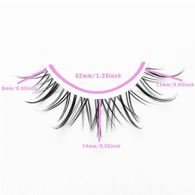 Manga Lashes Pointed Cat Eye Lashes, Natural Look Anime False Eyelashes  Individual Wispy Korean Makeup Eyelashes Clusters, Asian Chinese Japanese Fake  Eyelashes - Temu