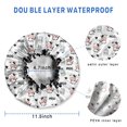 thumbnail image 3 of Shower Caps,White Cow Moo Milk Pattern Waterproof Shower Cap for Women 4 Pieces,Double Reusable Hair Cover for Shower PEVA Elastic Stretch Hem, 3 of 7