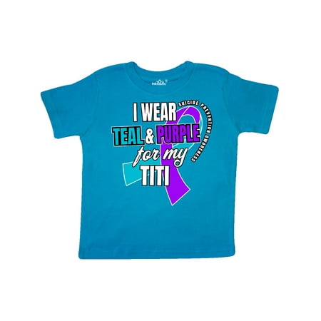 

Inktastic Suicide Prevention I Wear Teal and Purple for My Titi Gift Toddler Boy or Toddler Girl T-Shirt