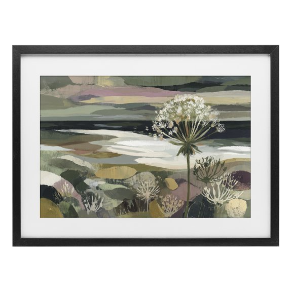 Stupell Industries Coastal Dandelion in Misty Meadow Black Framed Print Under Glass, 20 x 14, by Chromatic Storm Studio