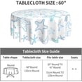 thumbnail image 5 of Nautical Coastal Tablecloth Round 60 Inch Rustic Blue Ocean Starfish Print Table Cloth Summer Sea Beach Decorative Table Cover with Wrinkle Resistant for Home Kitchen Dining Table Indoor Party Picnic, 5 of 6