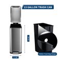 thumbnail image 4 of 13 Gallon / 50L Slim Trash Can, Stainless Steel Kitchen Trash Can, Fingerprint-Proof Step Garbage Rubbish Bin with Removable Inner Bucket & Lid, Rectangular Pedal Recycle Bin for Narrow Space, 4 of 8
