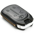 thumbnail image 3 of Vitodeco Genuine Leather Smart Key Fob Case with Leather Strap Compatible for GMC Acadia, GMC Terrain (2017 - 2025 Models ) - 5-Button, Black, 3 of 5