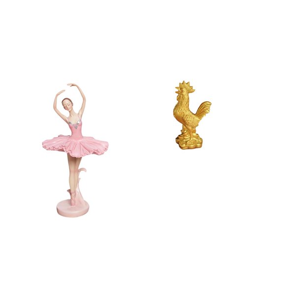 Estatua de la bailarina,Estatua de niña de ballet Escultura de niña de resina Artesanía,Escultura de pollo,Escultura de pollo,decoración del hogar,figura de gallo,Figura decorativa de