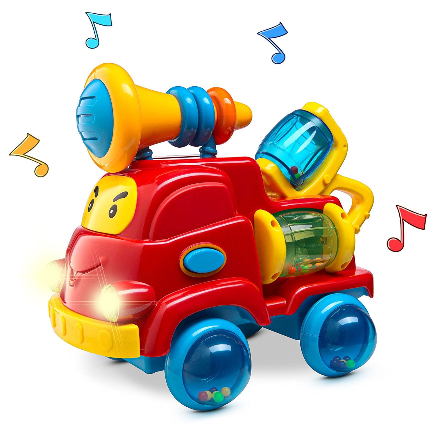 Toy Gift Pull Apart Rattle Truck Toy for Baby with Lights and Music