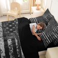 thumbnail image 5 of Manfei Camouflage Us Flag 7pcs Queen Bedding,Geometric Stripes Bedding Comforter Set Queen,Gray,Black Reversible, 5 of 7
