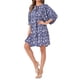 thumbnail image 4 of INSPIRE CHIC Vestido Mini Flare Casual de Manga 3/4 con Cuello en V Floral para Mujeres XL Azul, 4 of 6