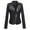 Black, variant on Efsteb Womens Elegant Stylish Leather Jacket Long Sleeved Zippered Lapel Fashion Versatile Outwear Fashionable Trendy Coat Black L