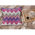 thumbnail image 2 of Chevron Fluffy Throw Pillow Cushion Cover, Chevron Motifs with Variable Angles Parallel Lines Groovy Art, Decorative Square Accent Pillow Case, 16" x 16", Multicolor, by Ambesonne, 2 of 5