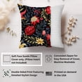 thumbnail image 2 of Ethan Taylor Floral Throw Pillow Soft Cushion Cover 'William Morris Flowers II Flowers Classic Cottage and Cottagecore' Pattern Decorative Square Accent Pillow Case, 16x16 Inches, Red, Green, 2 of 5