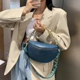 thumbnail image 4 of Asge Grueso de la Cadena de las Mujeres Fanny Pack a Cuadros de cuero de la Cintura de la Bolsa de Hombro Crossbody Pecho Bolsas Asge Con 1 compartimento principal y 1 bolsillo interior con cremallera, 4 of 5