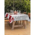 thumbnail image 2 of Outdoor Tablecloth with Umbrella Hole and Zipper, Grey Christmas Rectangle Table Cloth 60x84 Inch Waterproof Tablecloth, Snowman Gifts Xmas Tree Winter Snowflake Picnic Table Cover for Patio Camping, 2 of 7