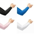 thumbnail image 2 of Cycling Arm Sleeves Sun Protection Anti UV Sunscreen Ice Silk Seamless Arm Cover Outdoor Sports Camping White L, 2 of 6