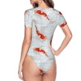 thumbnail image 4 of Gaeub Koi Fish Corals,Spring Summer Women'S Short Sleeve One Piece Swimsuit Sexy High-Waisted Bodysuit For Swimming, Beach, Sports - Large, 4 of 9