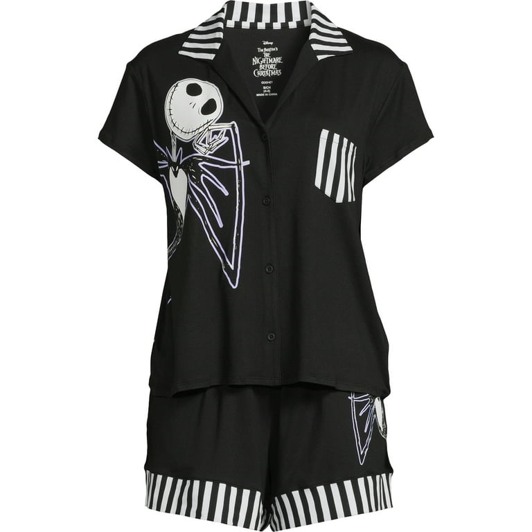 Womens Jack Skellington Pj Set Womens Black Disney Tim Burton's