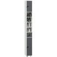 thumbnail image 2 of Kleankin Open Shelves Bathroom Storage Cabinet, Door Cabinets, Toilet Paper Cabinet, Gray, 2 of 9