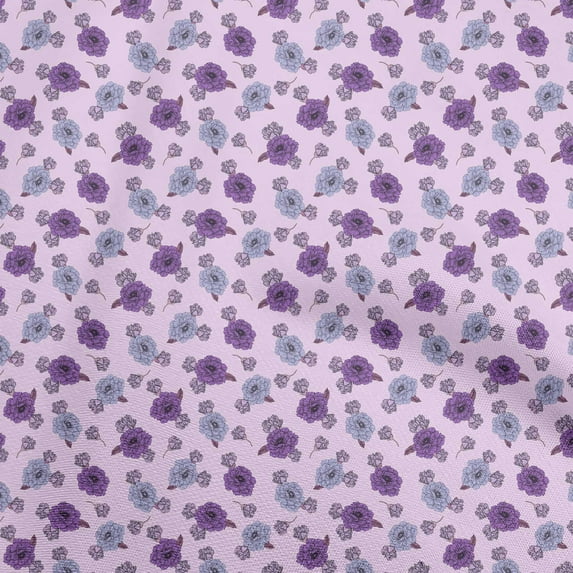 oneOone Georgette Viscose Mauve Fabric Floral Fabric For Sewing Printed Craft Fabric By The Yard 42 Inch Wide