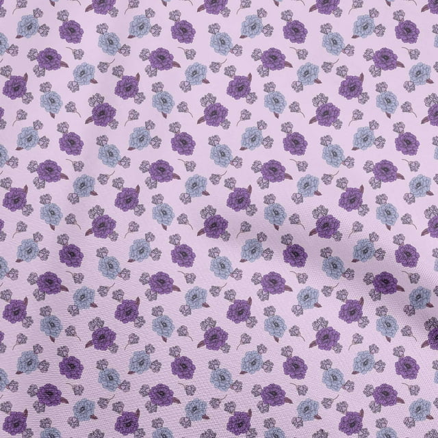 oneOone Rayon Mauve Fabric Floral Sewing Craft Projects Fabric Prints By Yard 56 Inch Wide