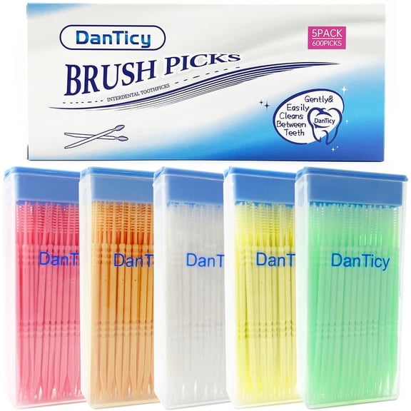 DanTicy Soft Bristle Interdental Picks Mixed 600Count